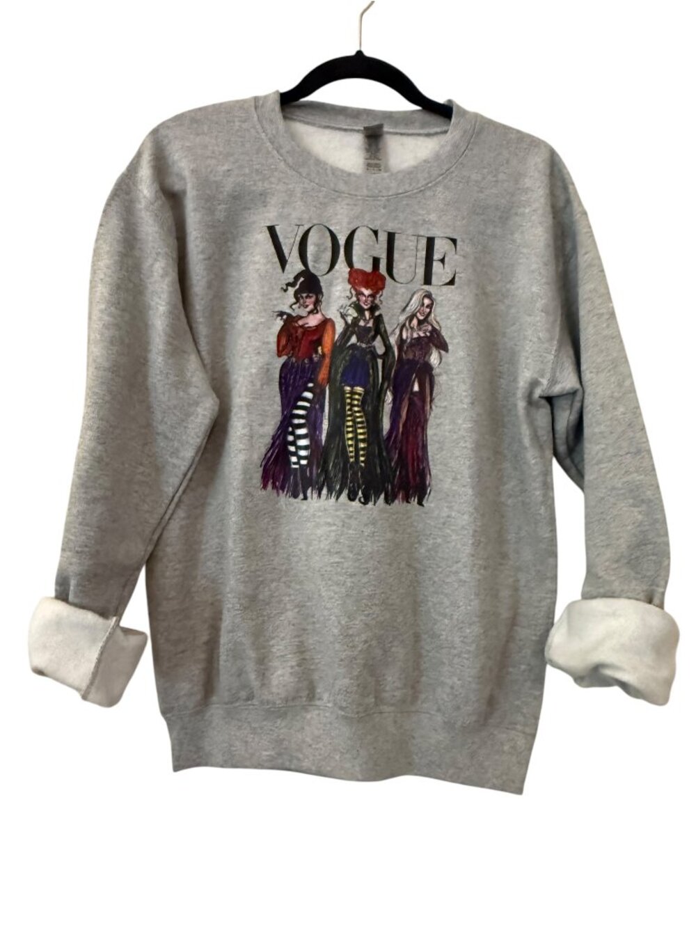 NWOT Gildan Heavy Blend Gray Hocus Pocus Vogue Sanderson Sisters Sweatshirt